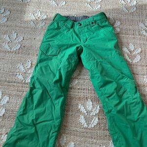 Burton green snow pants size 7